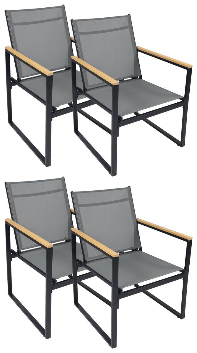 VCM Gartenstuhl anthrazit Textilene B/H/L: ca. 54x83x65 cm