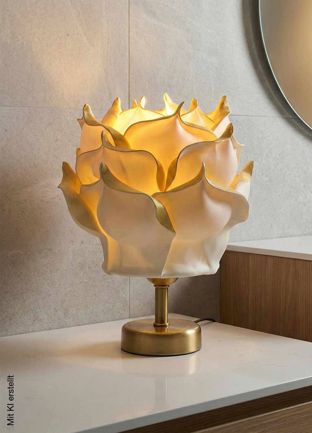 Opviq Tischleuchte gold Metall B/H/T/L/D: ca. 24x30x24x24x24 cm null 1 Brennstellen