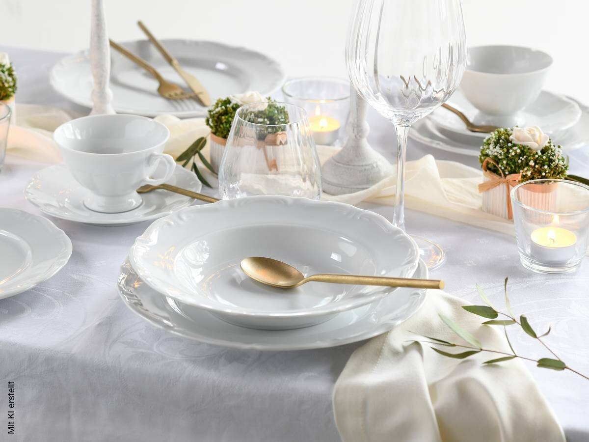 CreaTable Kombiservice Maria Theresia weiß Porzellan 30 tlg.