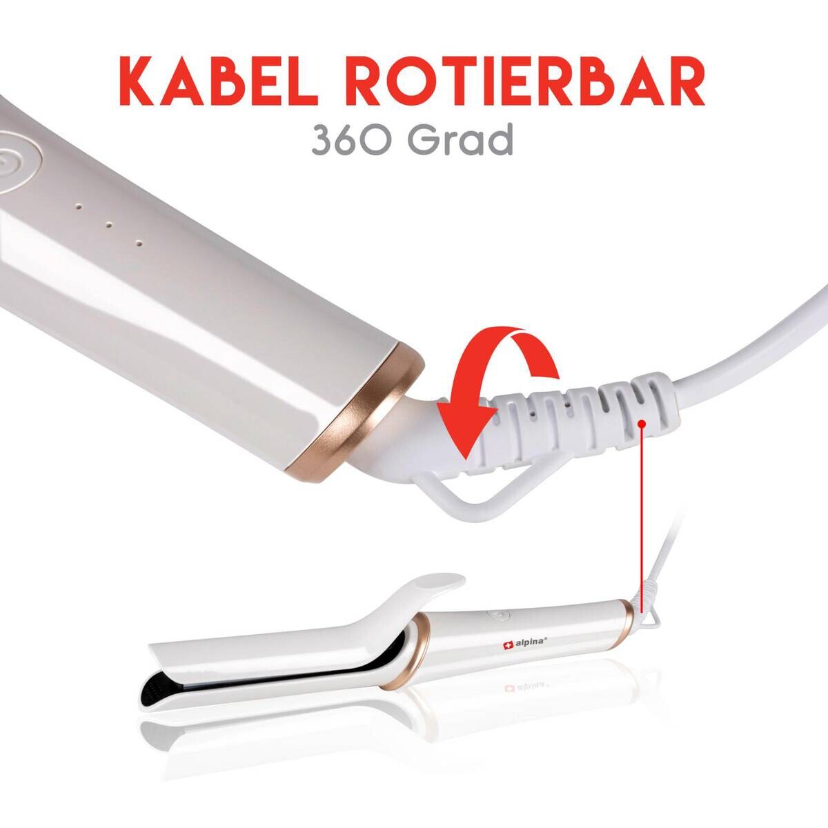 Glätteisen gold weiß Keramik Kunststoff B/H/L: ca. 4,5x8,5x30 cm