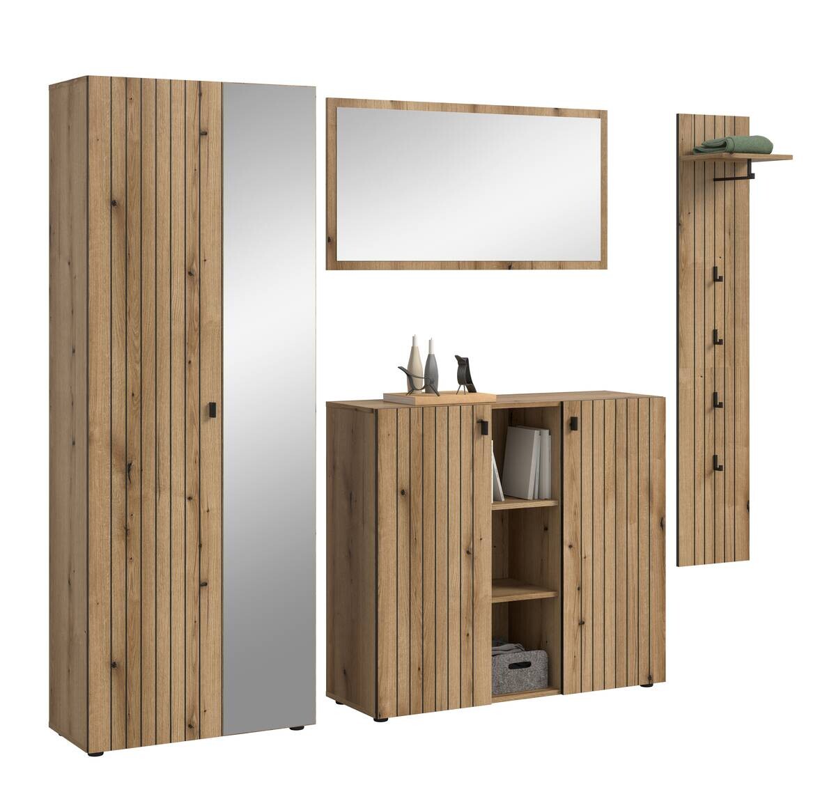 Garderobenset STATION Evoke Oak Nachbildung B/H/T: ca. 237x192x37 cm