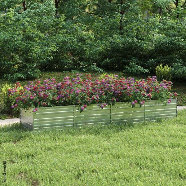 Garten-Hochbeet silber Stahl B/H/L: ca. 80x45x320 cm