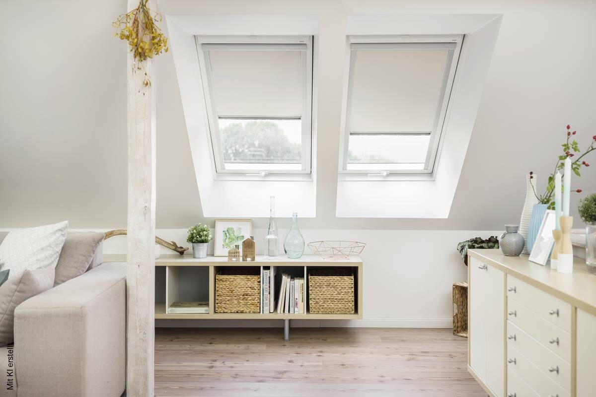 LICHTBLICK Dachfensterrollo Skylight VD weiß B/L: ca. 97,3x94 cm
