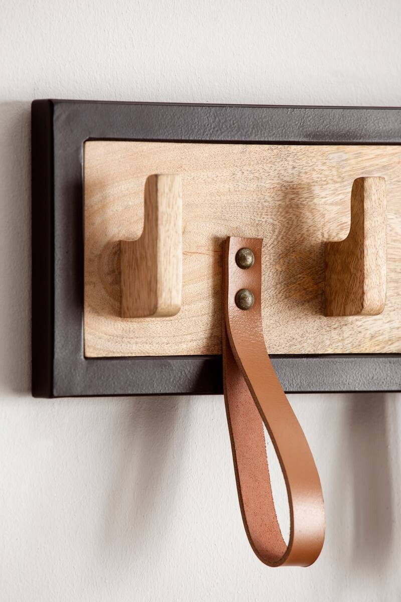 Wandgarderobe braun B/H/T: ca. 60x15x6 cm