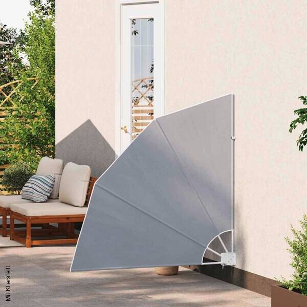 vidaXL Balkonfächer grau 100% Polyester H/T/L: ca. 140x140x140 cm