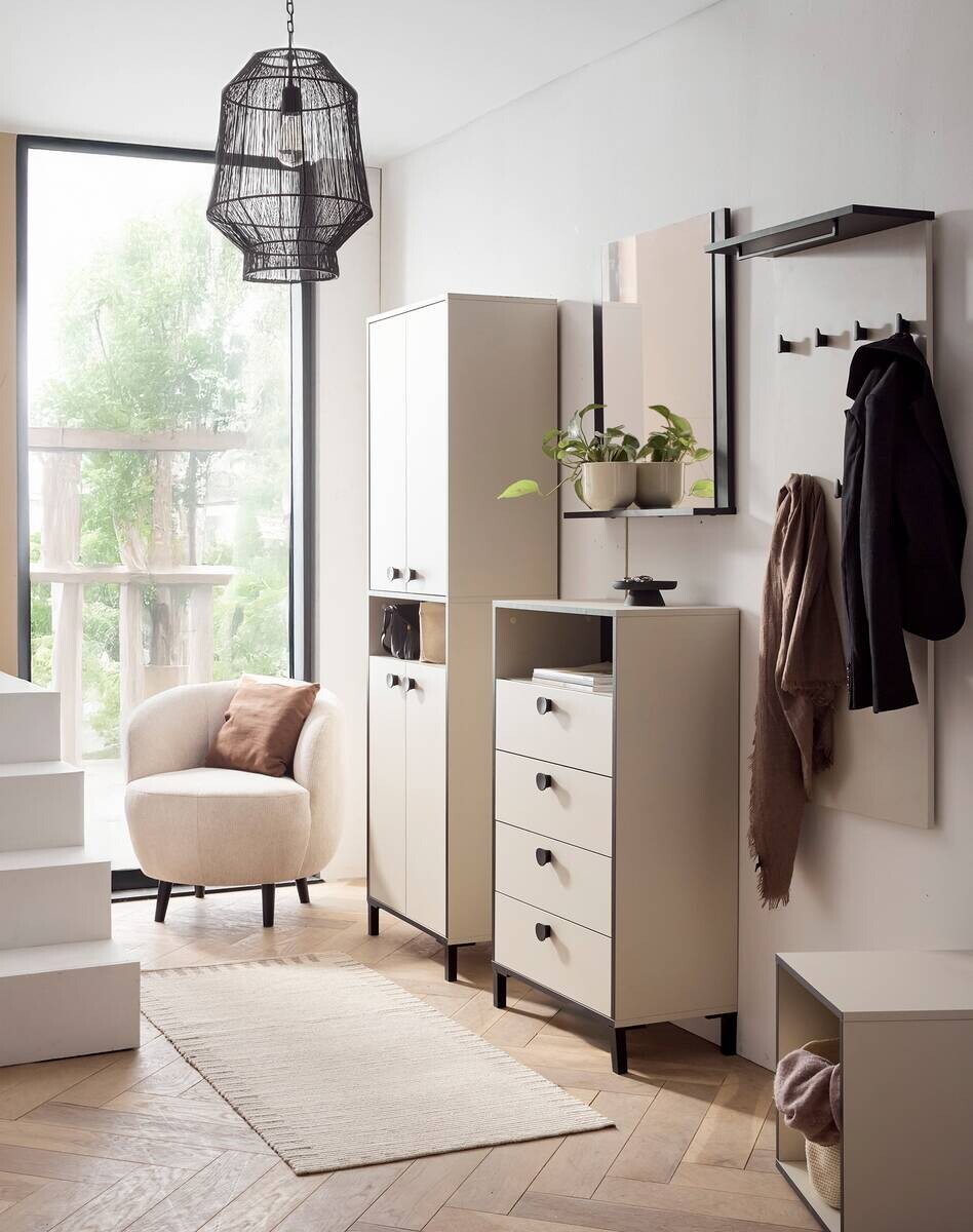 Garderobenhaken Edda beige hell B/H/T: ca. 50x120,6x20,9 cm