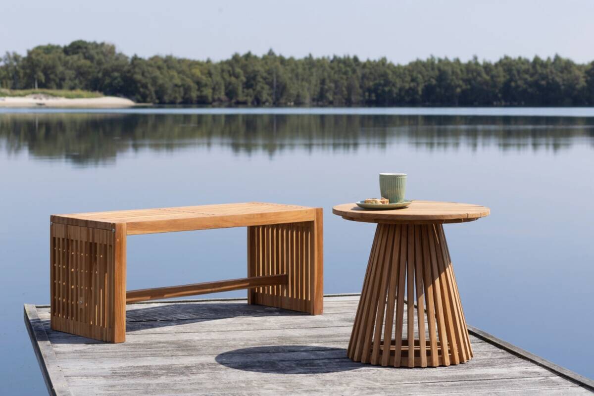 deVries Gartenbank Woodie natur Teakholz B/H/L: ca. 35x45x100 cm