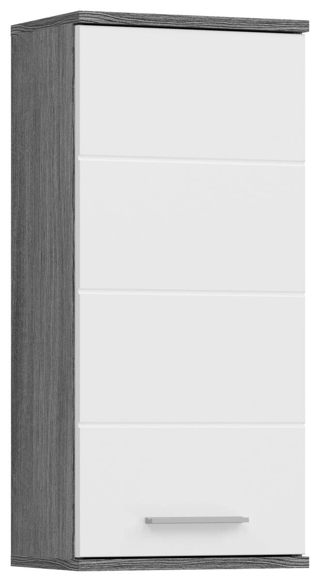 Hängeschrank BLAKE Rauchsilber Nachbildung weiß Hochglanz B/H/T: ca. 35x77x25 cm
