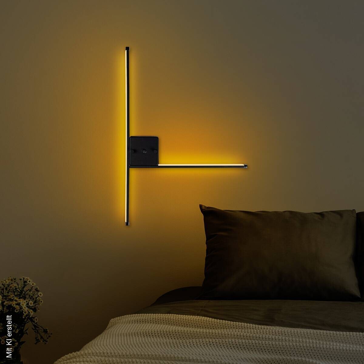 Opviq LED-Wandleuchte schwarz B/H/T: ca. 61x42x3 cm
