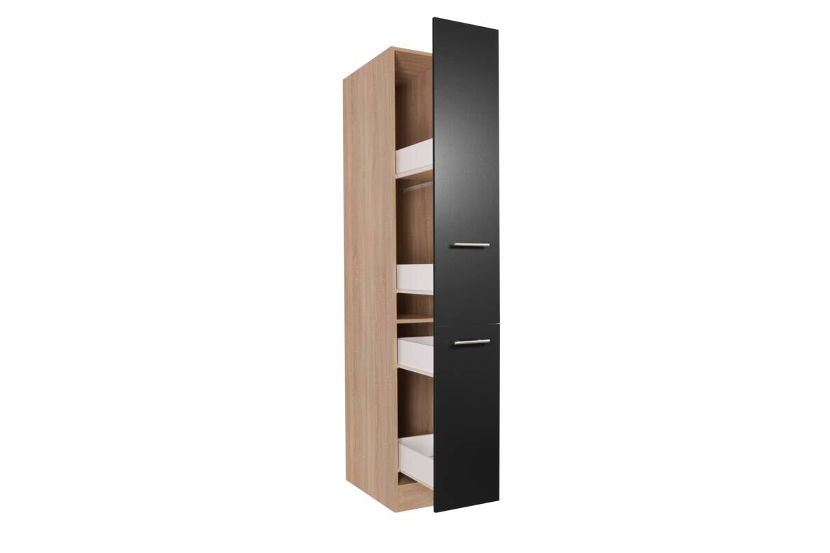 Apothekerschrank Merle schwarz B/H/T: ca. 30x200x60 cm