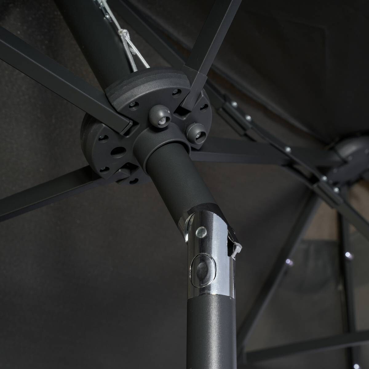 Outsunny Doppelseitiger Sonnenschirm grau Polyester B/H/L: ca. 150x219x295 cm