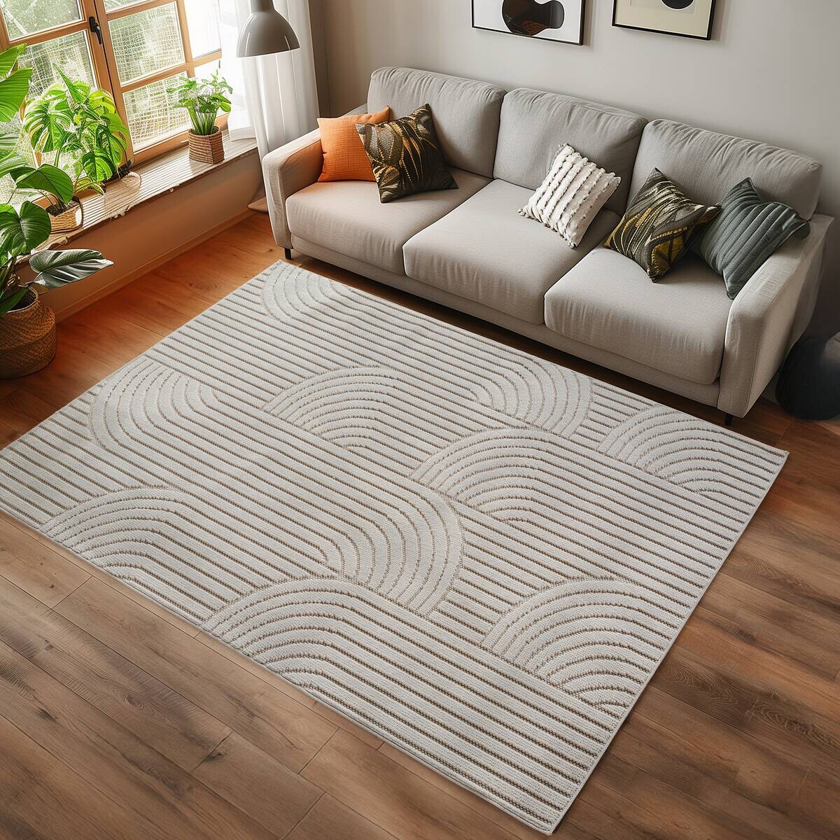 Ayyildiz Kurzflorteppich HELIX creme B/H/L: ca. 280x0,7x370 cm