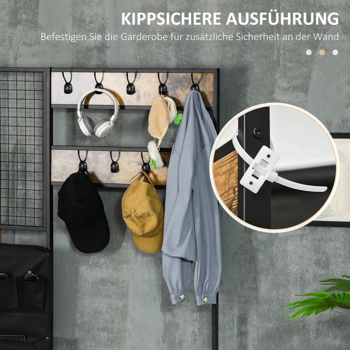 HOMCOM Garderobe braun Spanplatte B/H/L: ca. 40x100x185 cm
