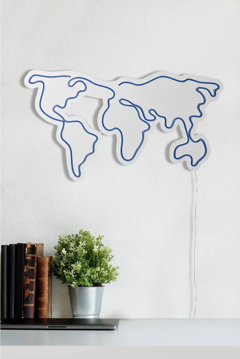 Opviq LED-Wandleuchte blau PVC B/H/T/L: ca. 66x38x2x66 cm