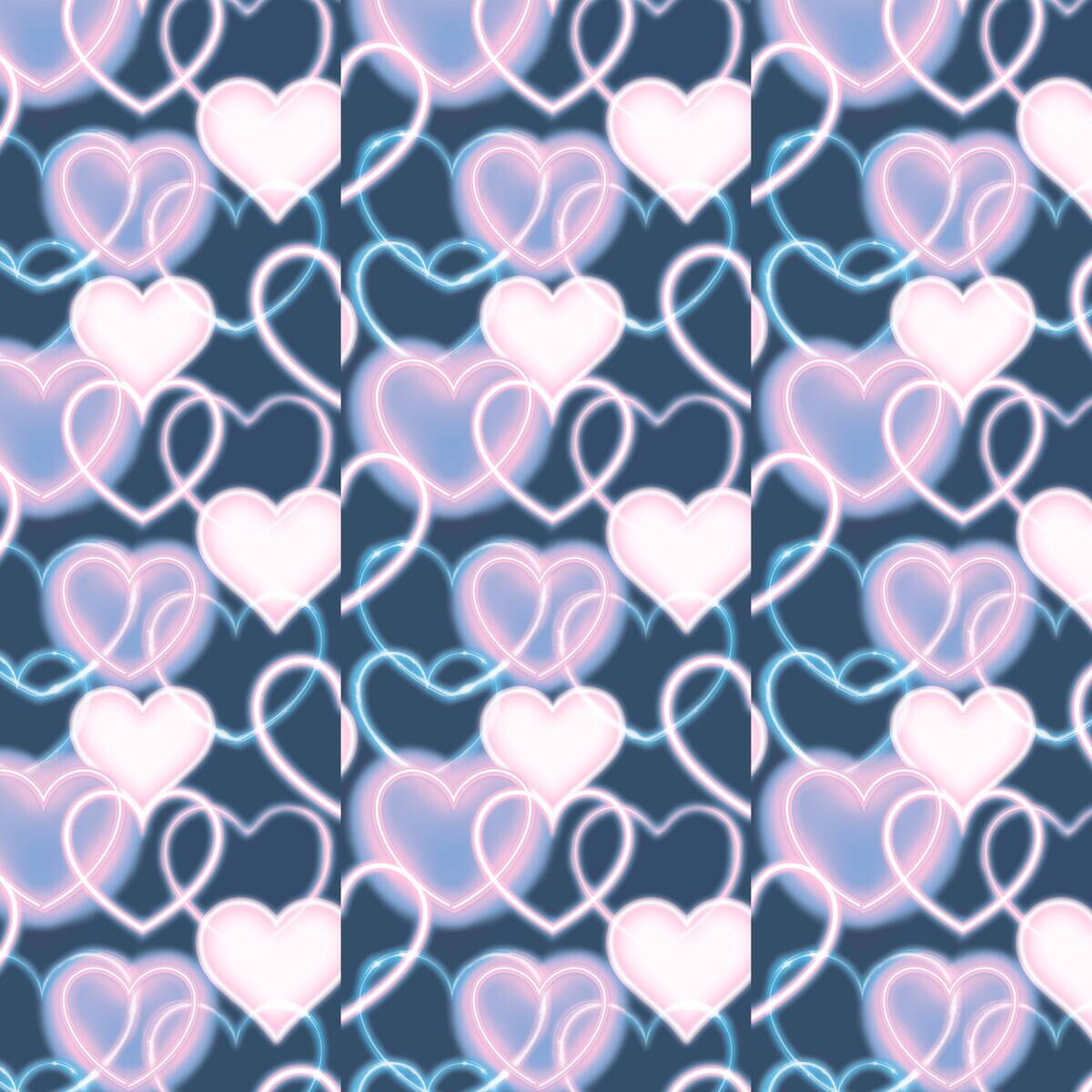 UGEPA Papiertapete Herzen blau rosa B/L: ca. 53x1005 cm