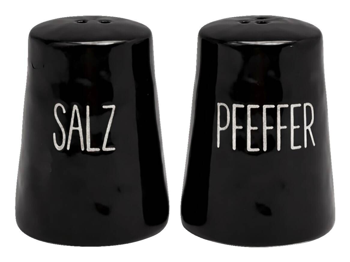 Salz-/Pfefferstreuer schwarz Porzellan H/D: ca. 7x6 cm