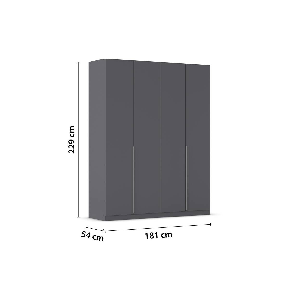 Kleiderschrank Alabama grau B/H/T: ca. 181x229x54 cm