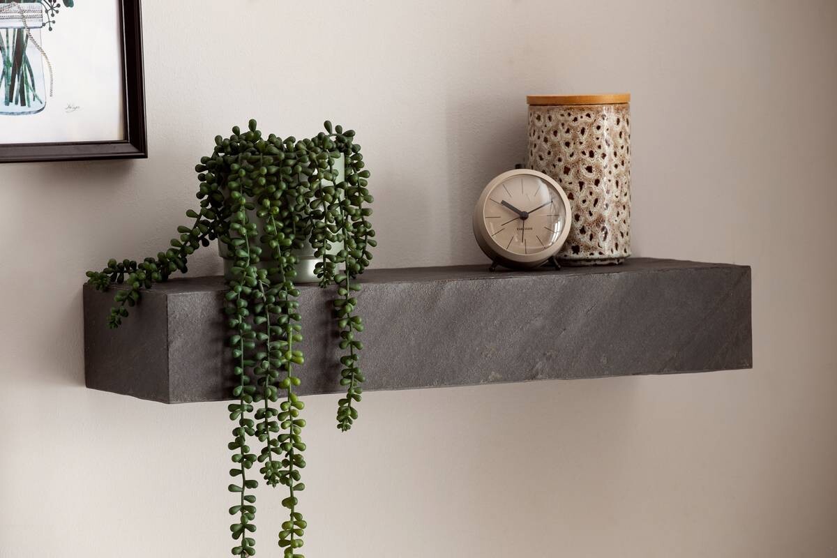 Wandregal grau B/H/T: ca. 60x10x20 cm