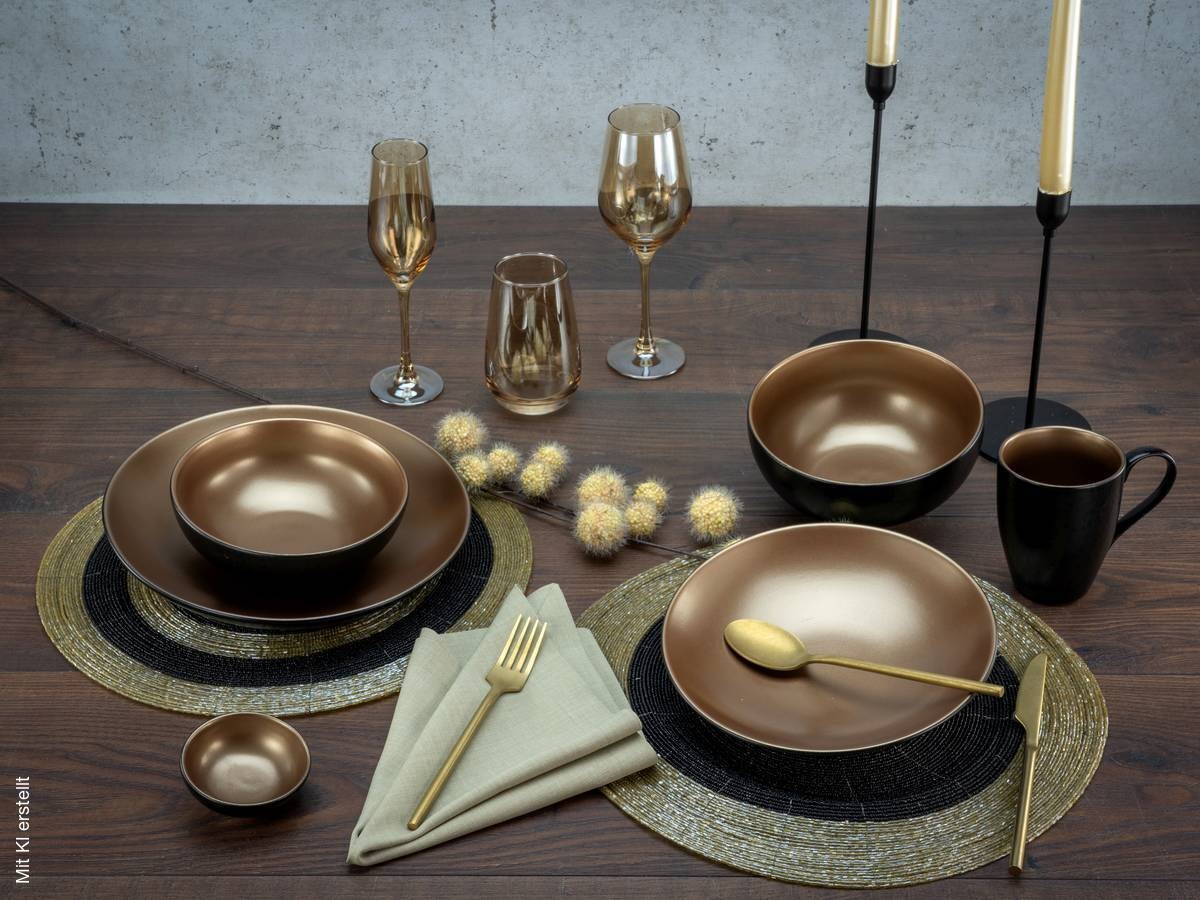 CreaTable Kombiservice Glamour gold Keramik