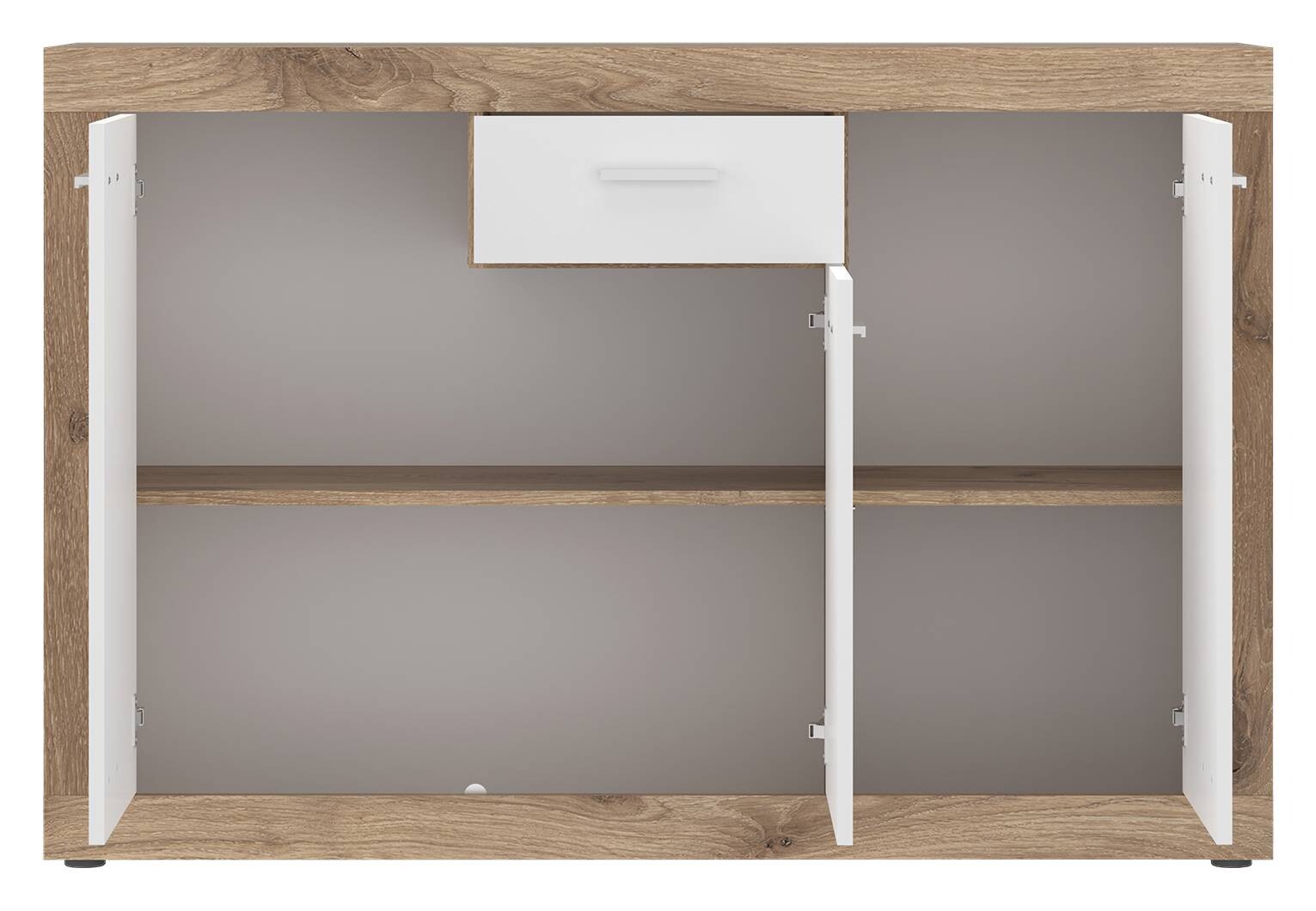 Kommode Focus Eiche Viking Nachbildung weiß glänzend B/H/T: ca. 133,9x90x39 cm