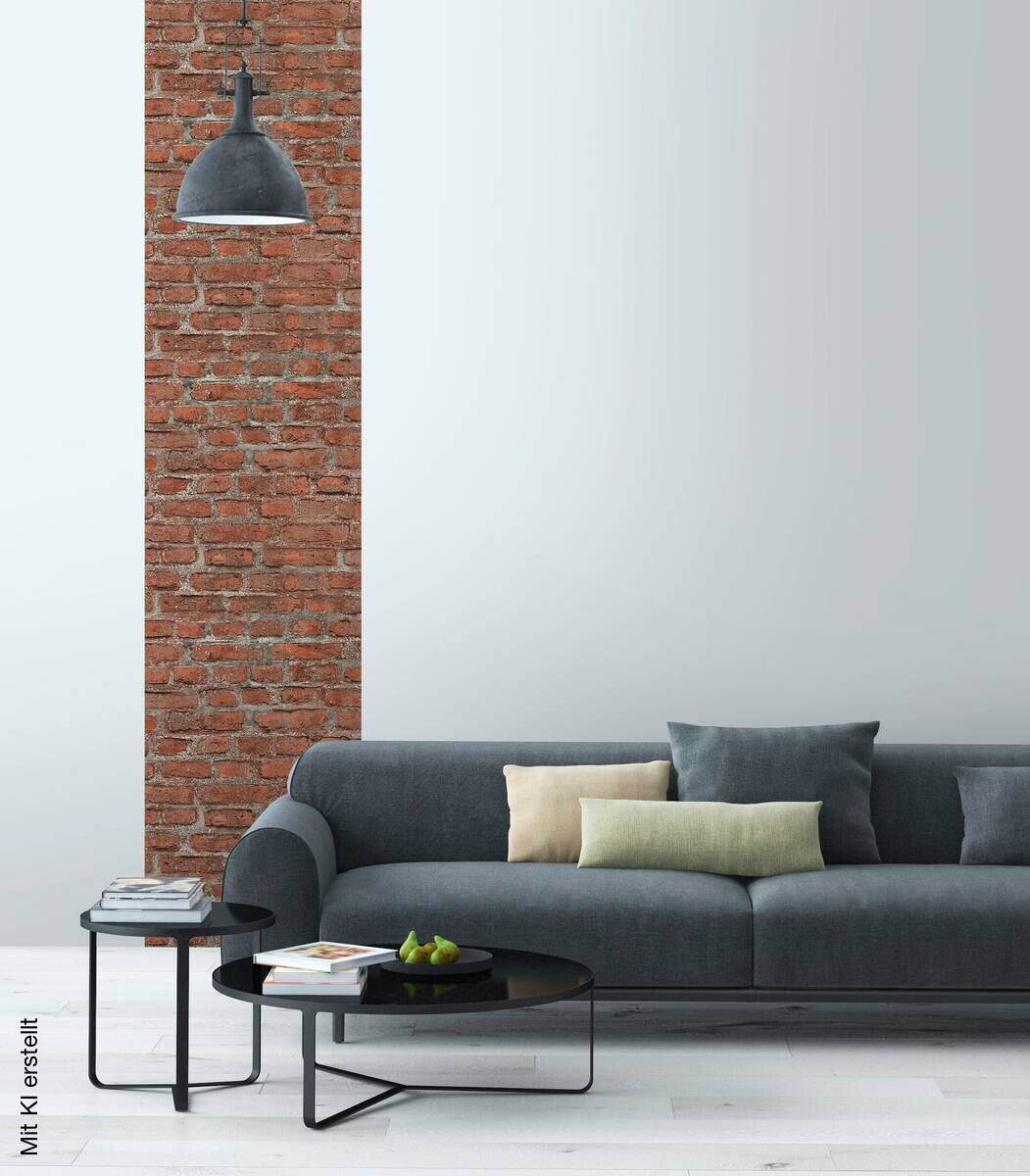 A.S.Creation Tapete bunt rot grau B/H/D: ca. 52x250x7,5 cm
