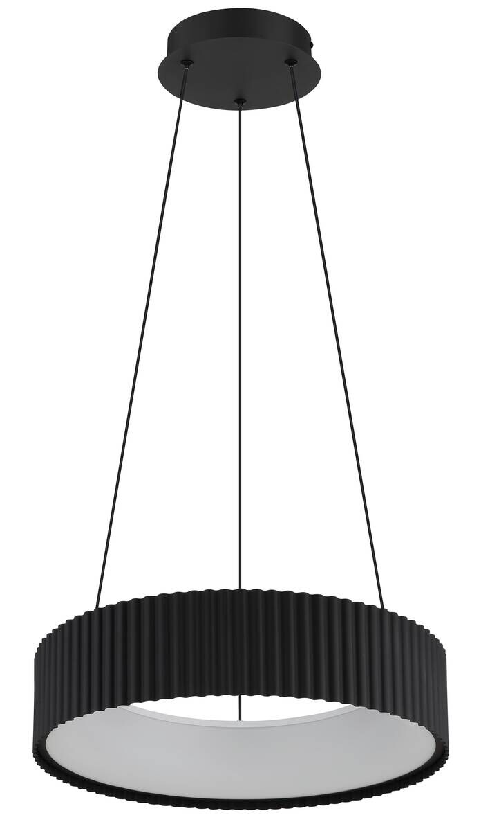GLOBO LED-Hängeleuchte Opal mattschwarz PVC Metall Acryl H/D: ca. 120x46 cm 1 Brennstellen