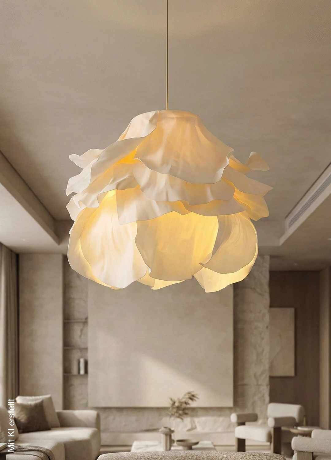 Opviq Pendelleuchte beige Kunststoff B/H/T/L/D: ca. 58x120x58x58x58 cm E27 1 Brennstellen