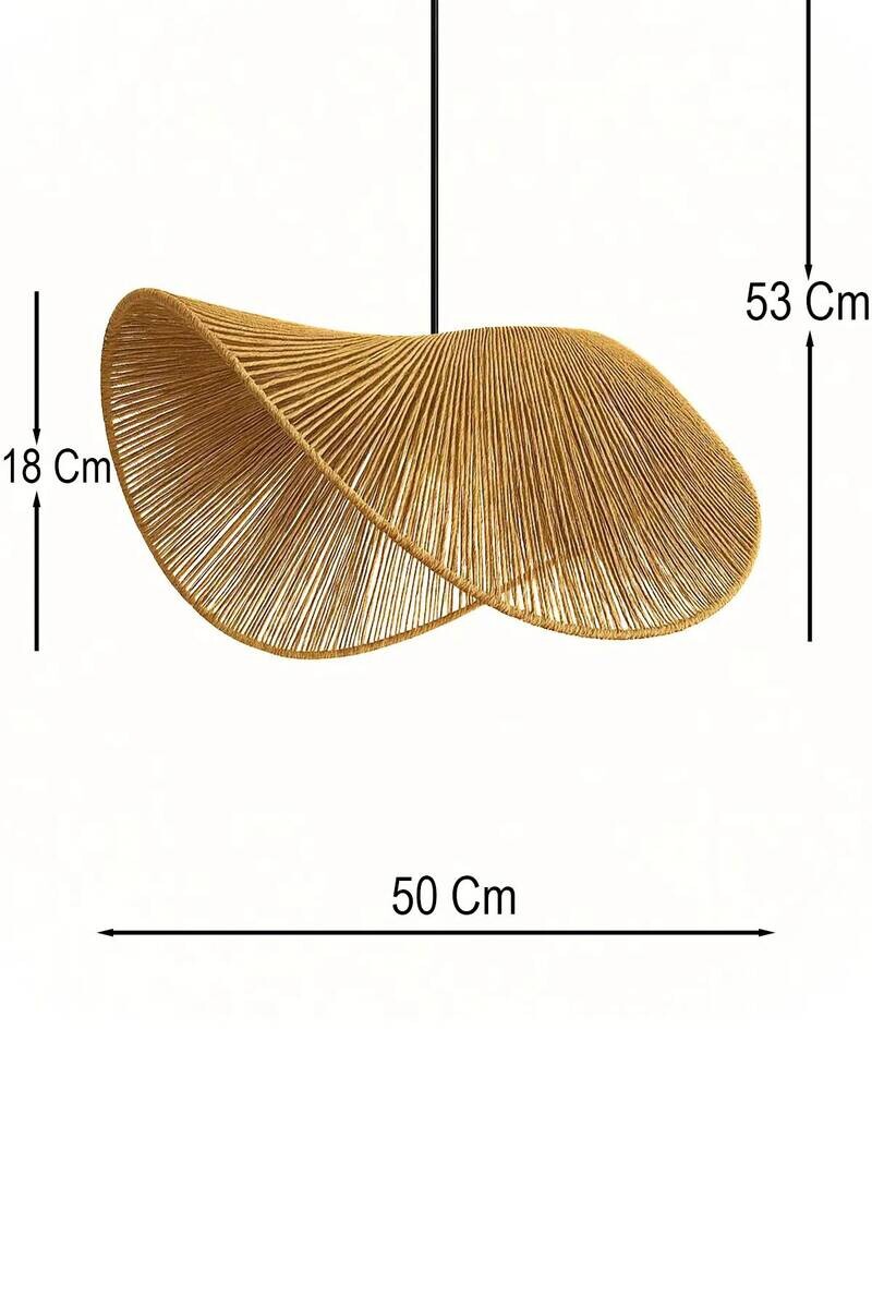 Opviq Pendelleuchte senf Kunststoff B/H/T/L/D: ca. 50x53x50x50x50 cm E27 1 Brennstellen
