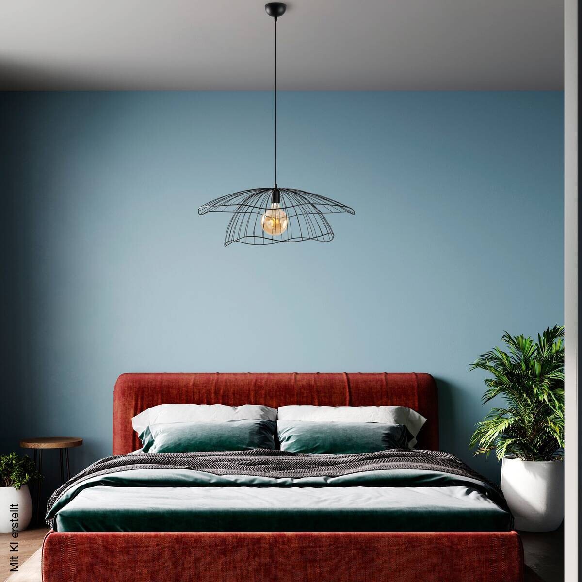 Opviq Pendelleuchte Mantar schwarz B/H/T/L/D: ca. 70x124x70x70x70 cm E27 1 Brennstellen