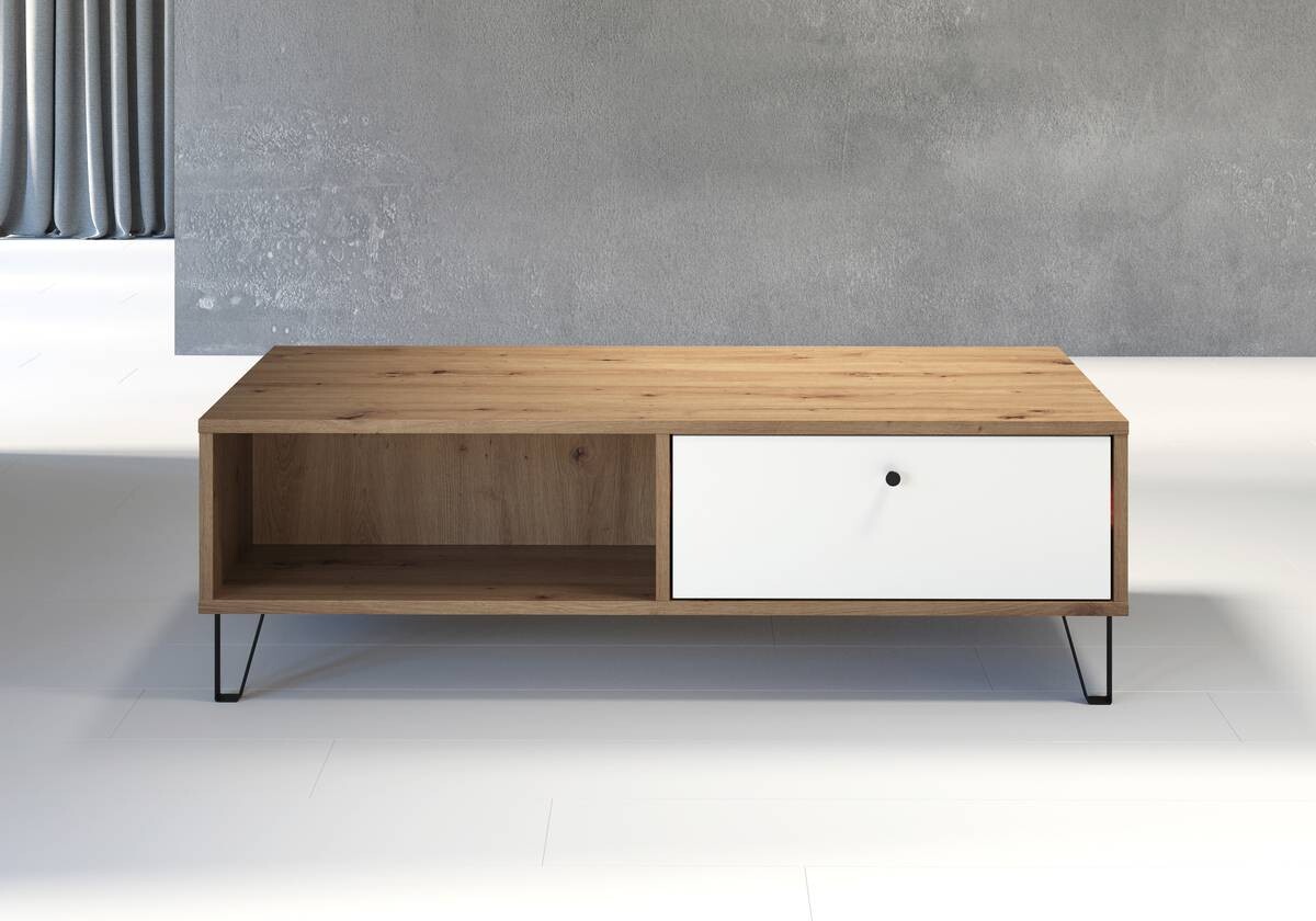 TV-Lowboard Touch Eiche Artisan Nachbildung weiß matt B/H/T: ca. 110x37x60 cm