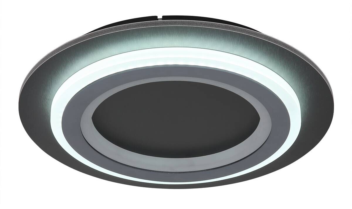 GLOBO LED-Deckenleuchte mattschwarz Opal grau Metall Kunststoff Acryl H/D: ca. 5,5x34 cm 1 Brennstellen