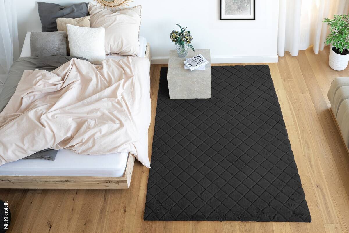 Padiro Hochflorteppich Imala 125 schwarz B/H/L: ca. 160x3x230 cm
