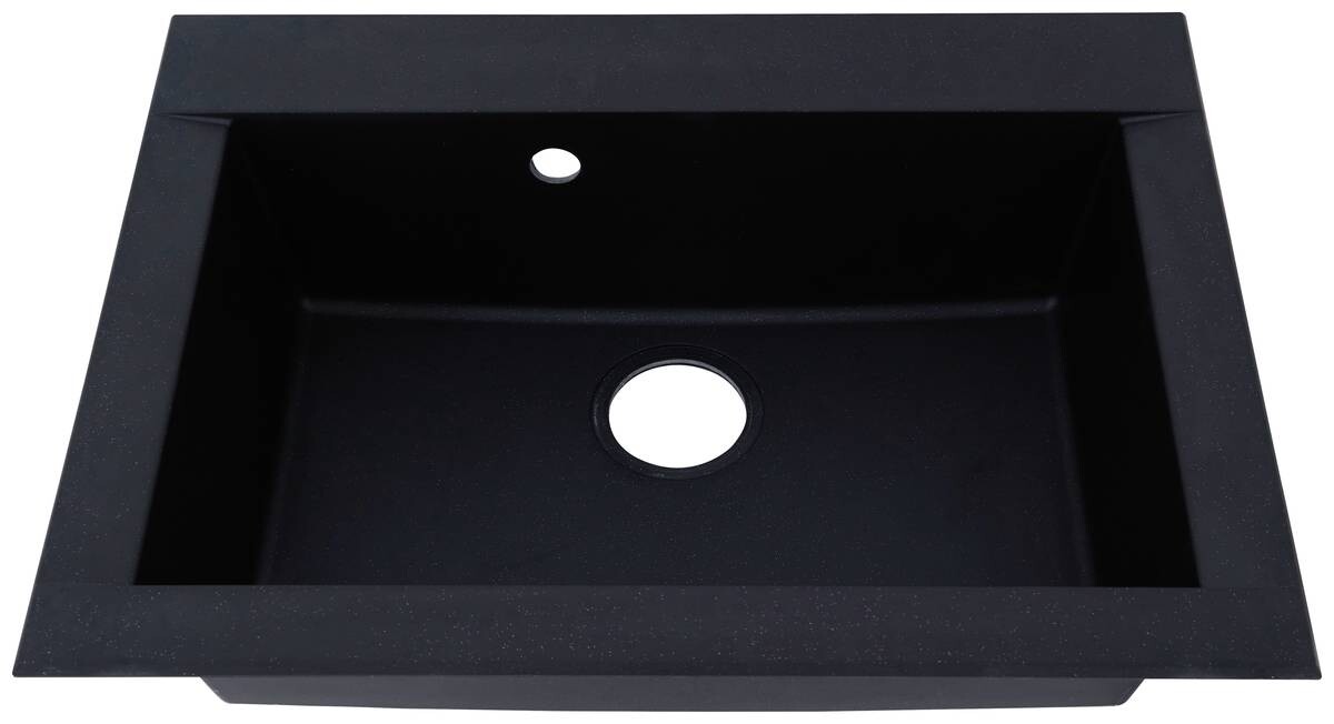 Respekta Einbauspüle Ohio 66 x 50 S schwarz Mineralite B/H/T: ca. 66x21x50 cm