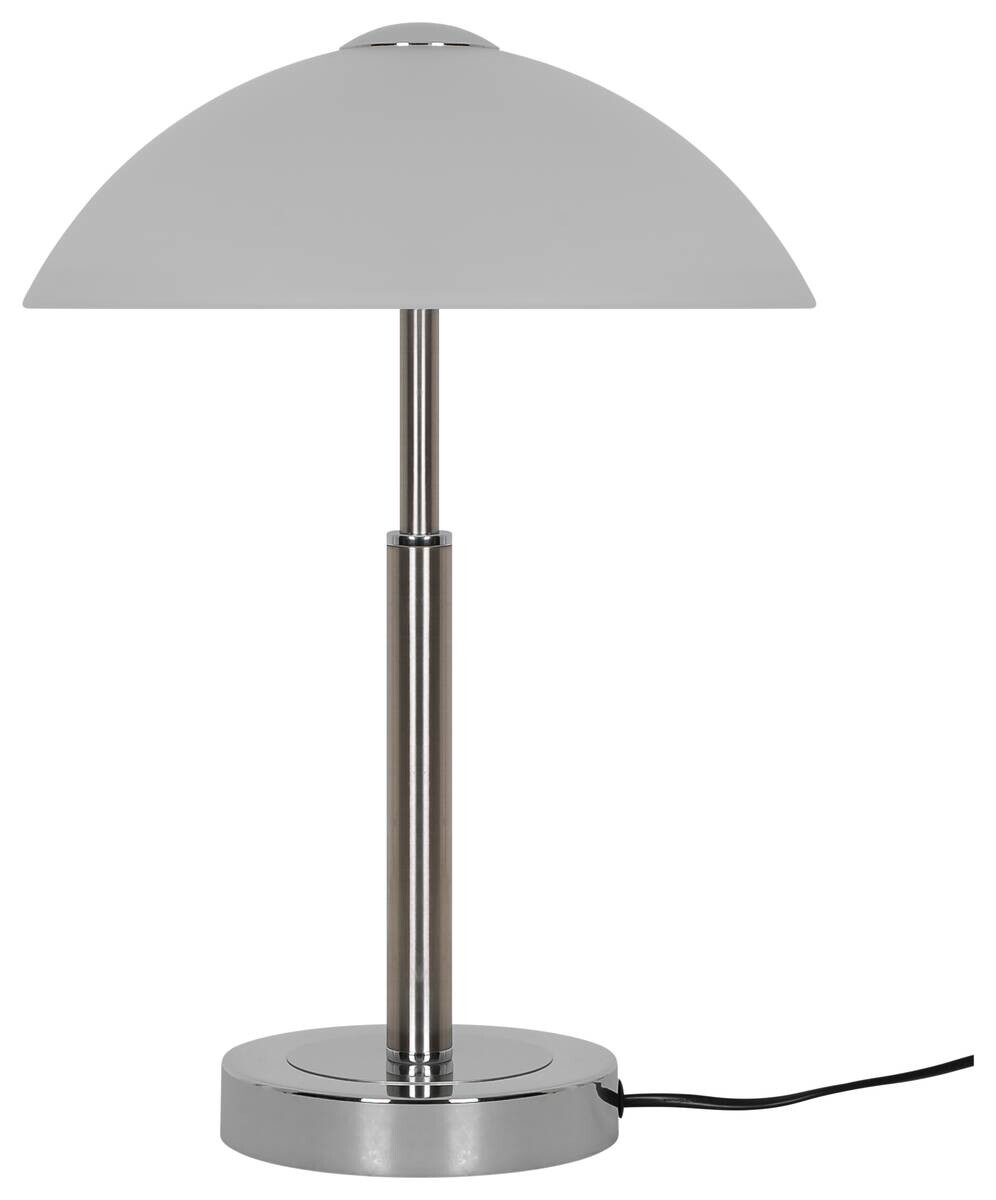 POCOline Tischleuchte Jovan Chrom Glas Metall H/D: ca. 43x29 cm E14 1 Brennstellen