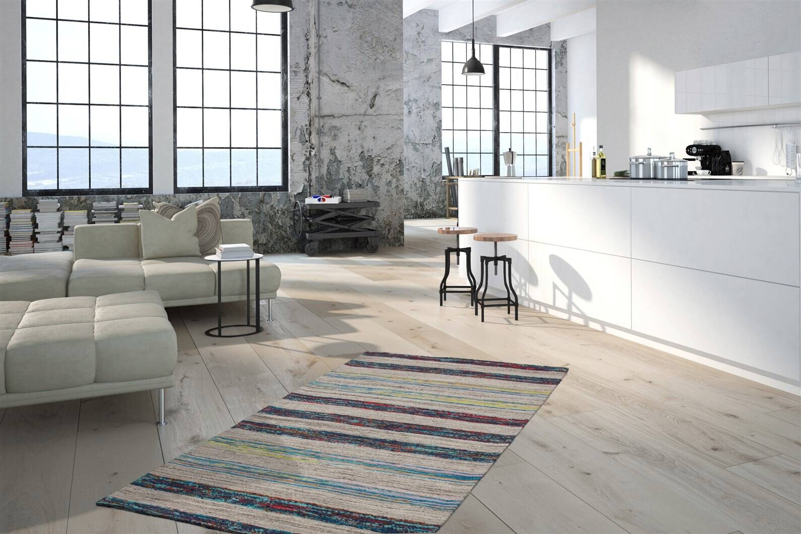 Kayoom Kurzflorteppich Duarte 210 creme B/L: ca. 120x170 cm