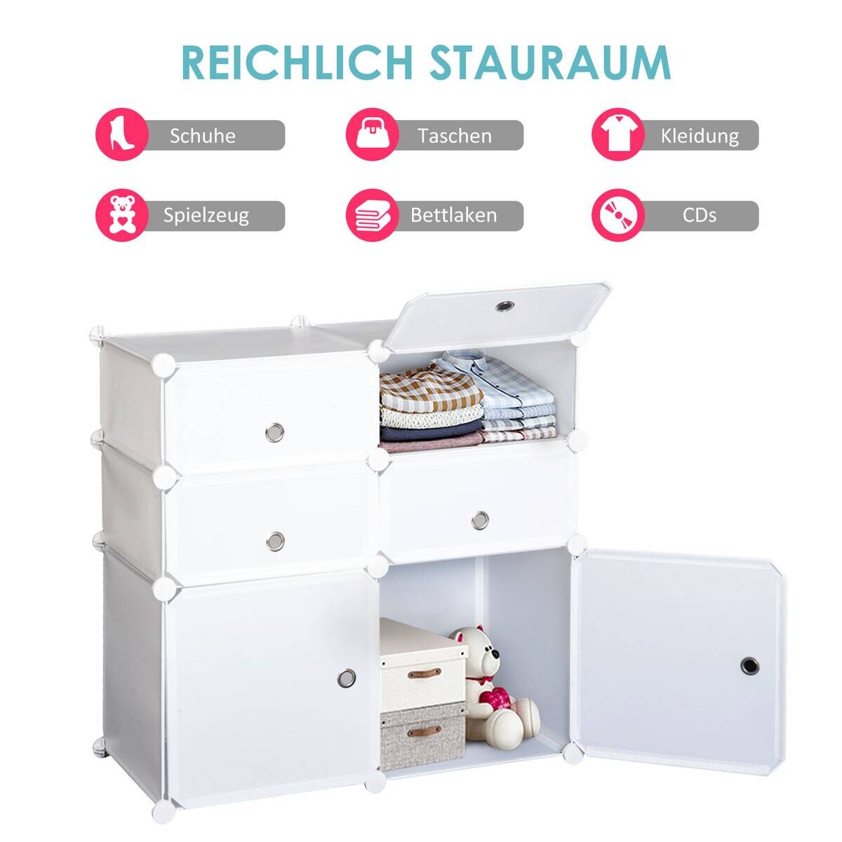 HOMCOM Schuhregal weiß Metall B/H/L: ca. 37x75x73 cm