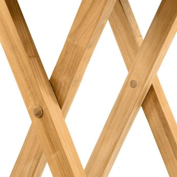 VCM Balkontisch braun Teakholz H/D: ca. 75x60 cm