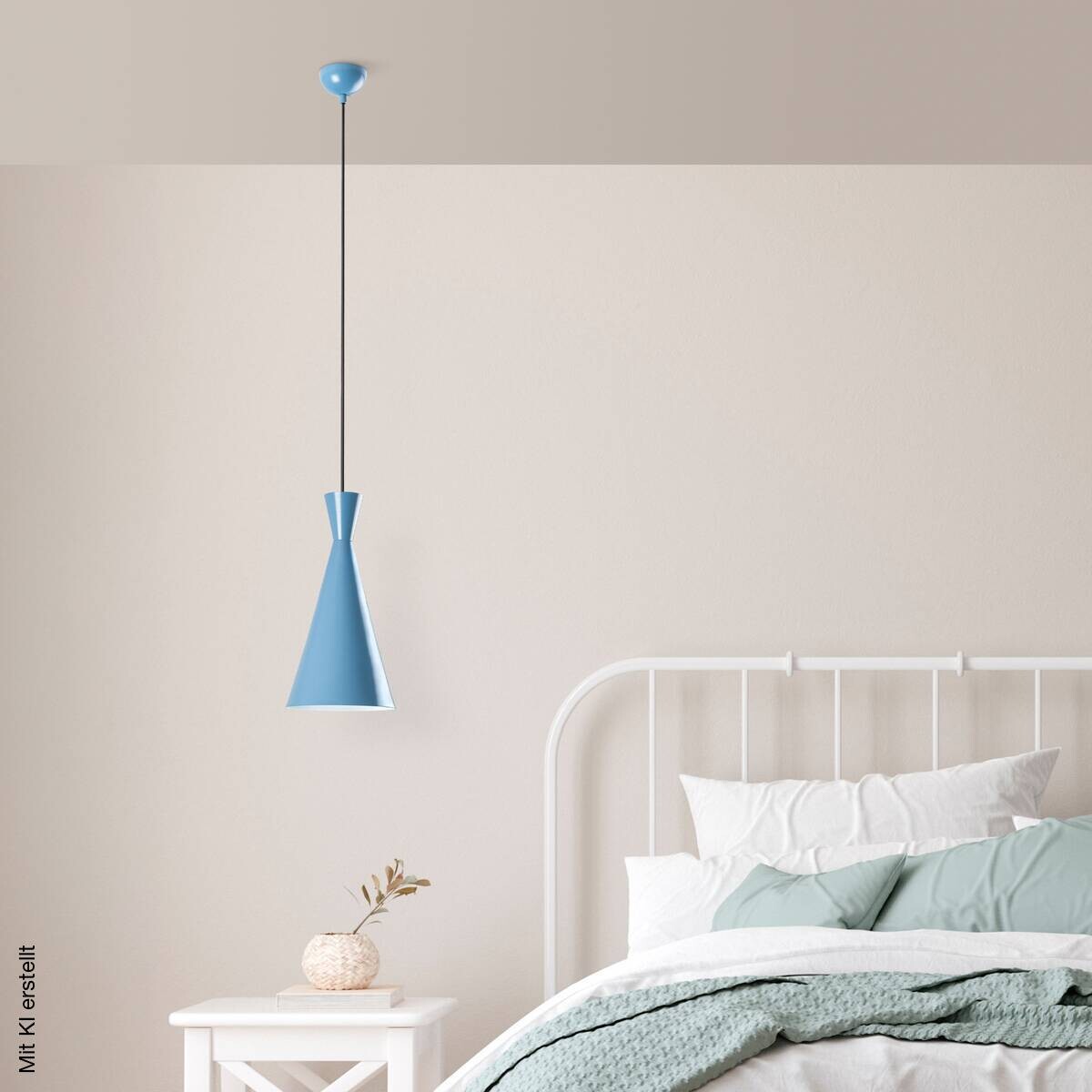 Opviq Pendelleuchte blau B/H/T: ca. 19x134x19 cm E27 1 Brennstellen
