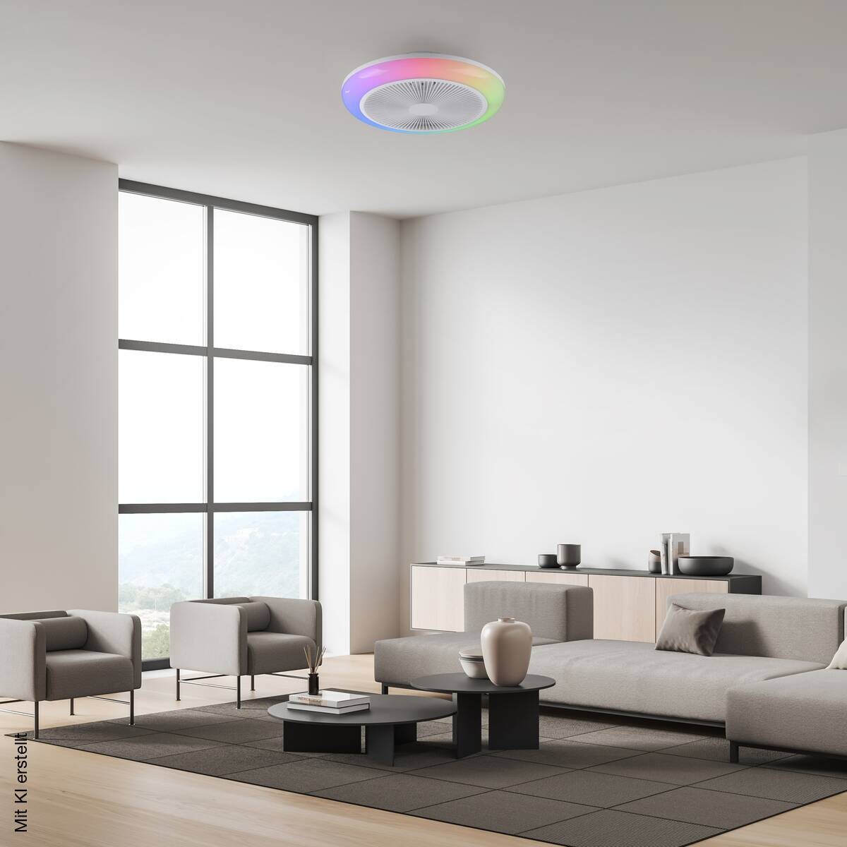 Just Light LED-Deckenventilator Brenda B/H/L: ca. 46x14x46 cm max. 22 W