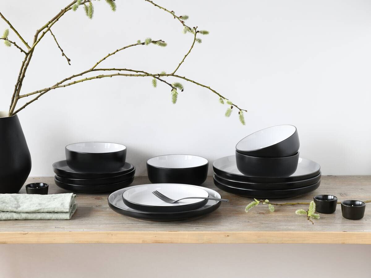 CreaTable Tafelservice Nordic weiß Steinzeug 12 tlg.