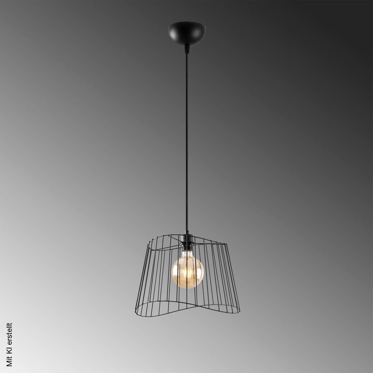 Opviq Pendelleuchte schwarz B/H/T: ca. 40x126x40 cm E27 1 Brennstellen