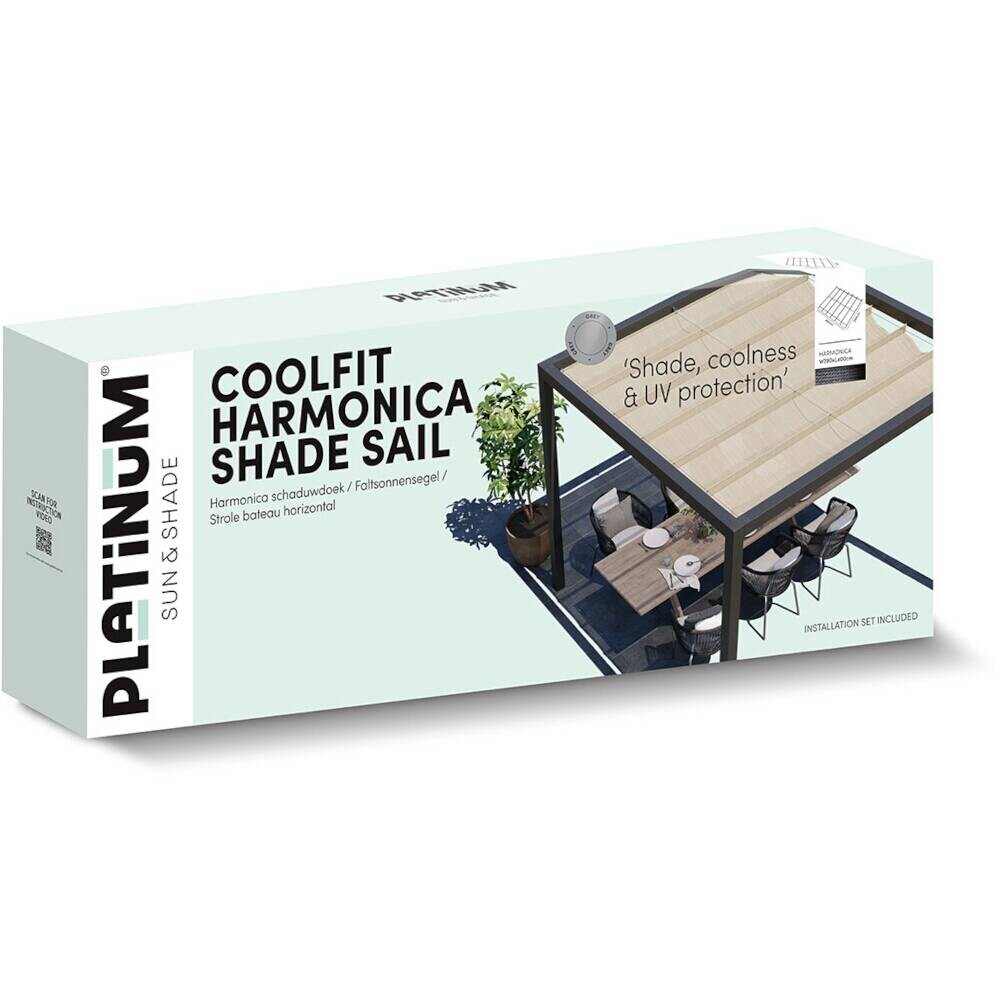 PLATINUM Faltsonnensegel Coolfit sand Polyethylen B/H/L: ca. 400x1x290 cm