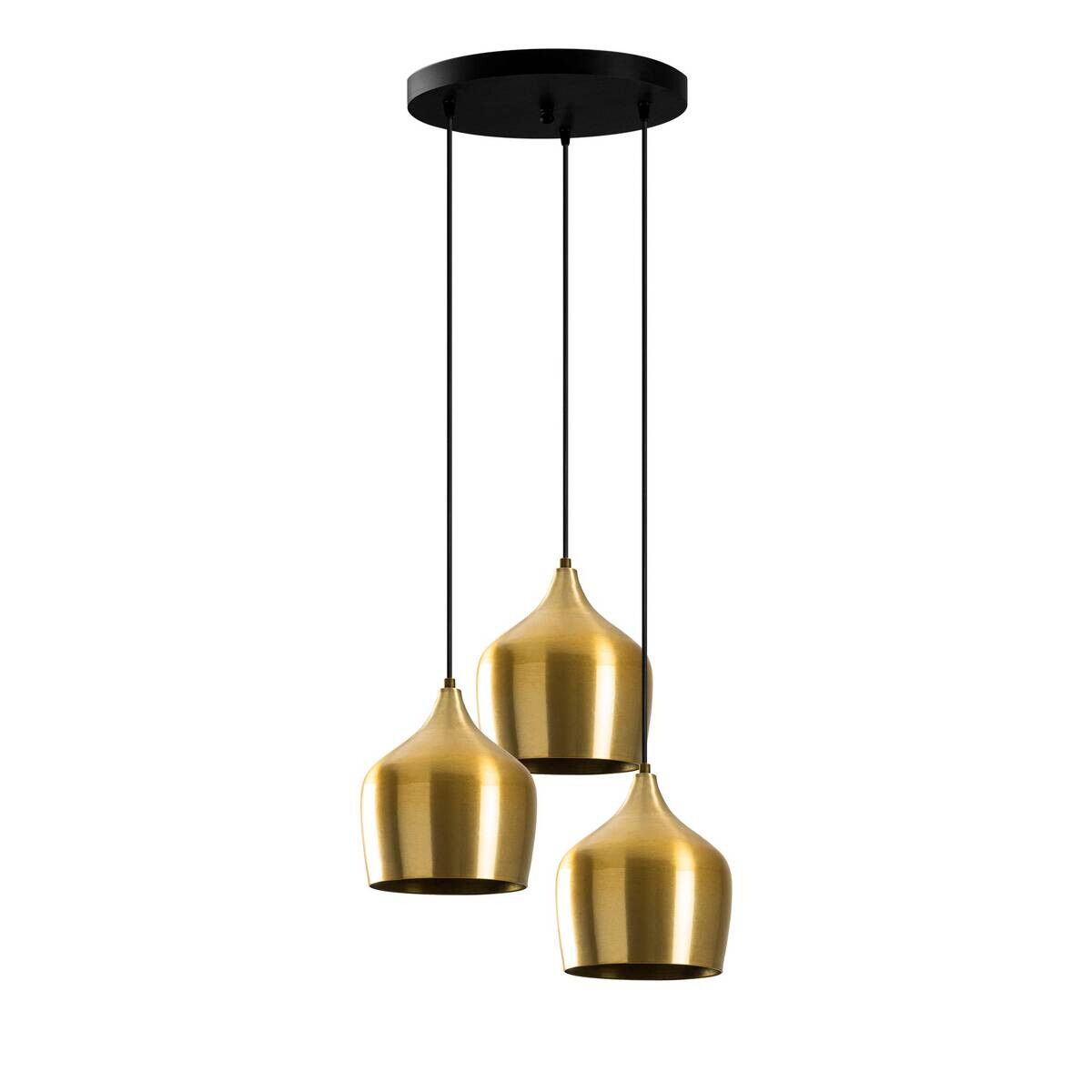Opviq Pendelleuchte gold B/H/T: ca. 46x124x46 cm E27 3 Brennstellen