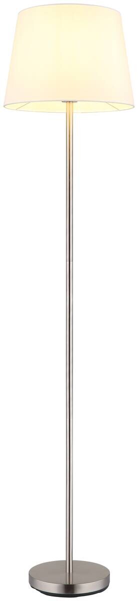 GLOBO Stehlampe JORIS 40100101 nickel weiß schwarz Metall Textil H/D: ca. 151x35 cm 1 Brennstellen