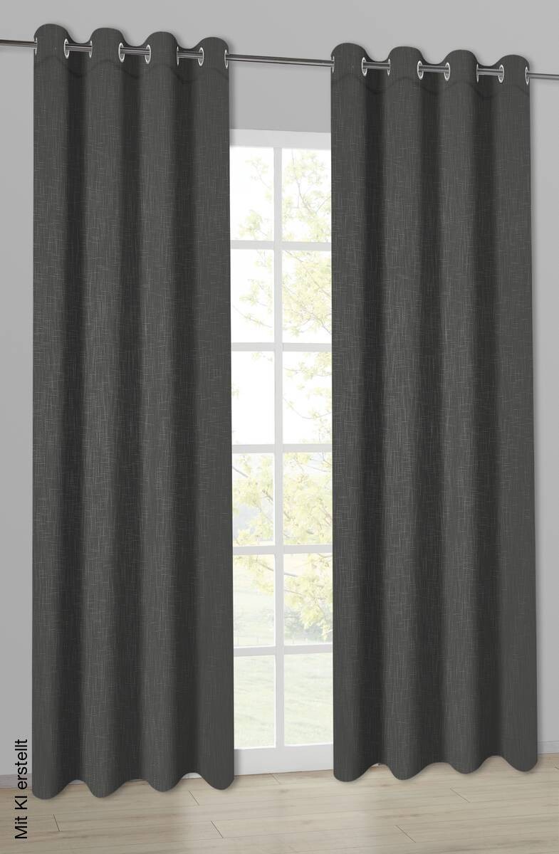 Ösenvorhang Savina anthrazit B/L: ca. 140x245 cm