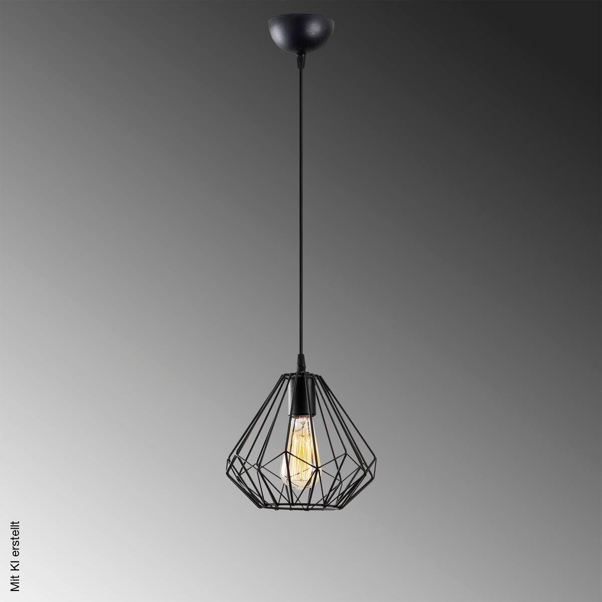 Opviq Pendelleuchte Diamond schwarz Metall B/H/T/L/D: ca. 23x117x23x23x23 cm E27 1 Brennstellen