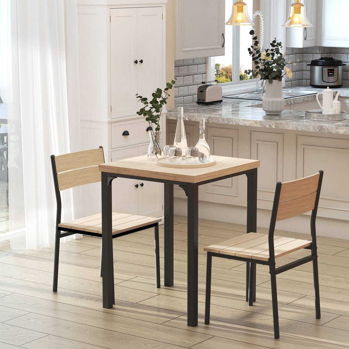 Essgruppe 835-090 natur schwarz B/H/T: ca. 70x76x70 cm