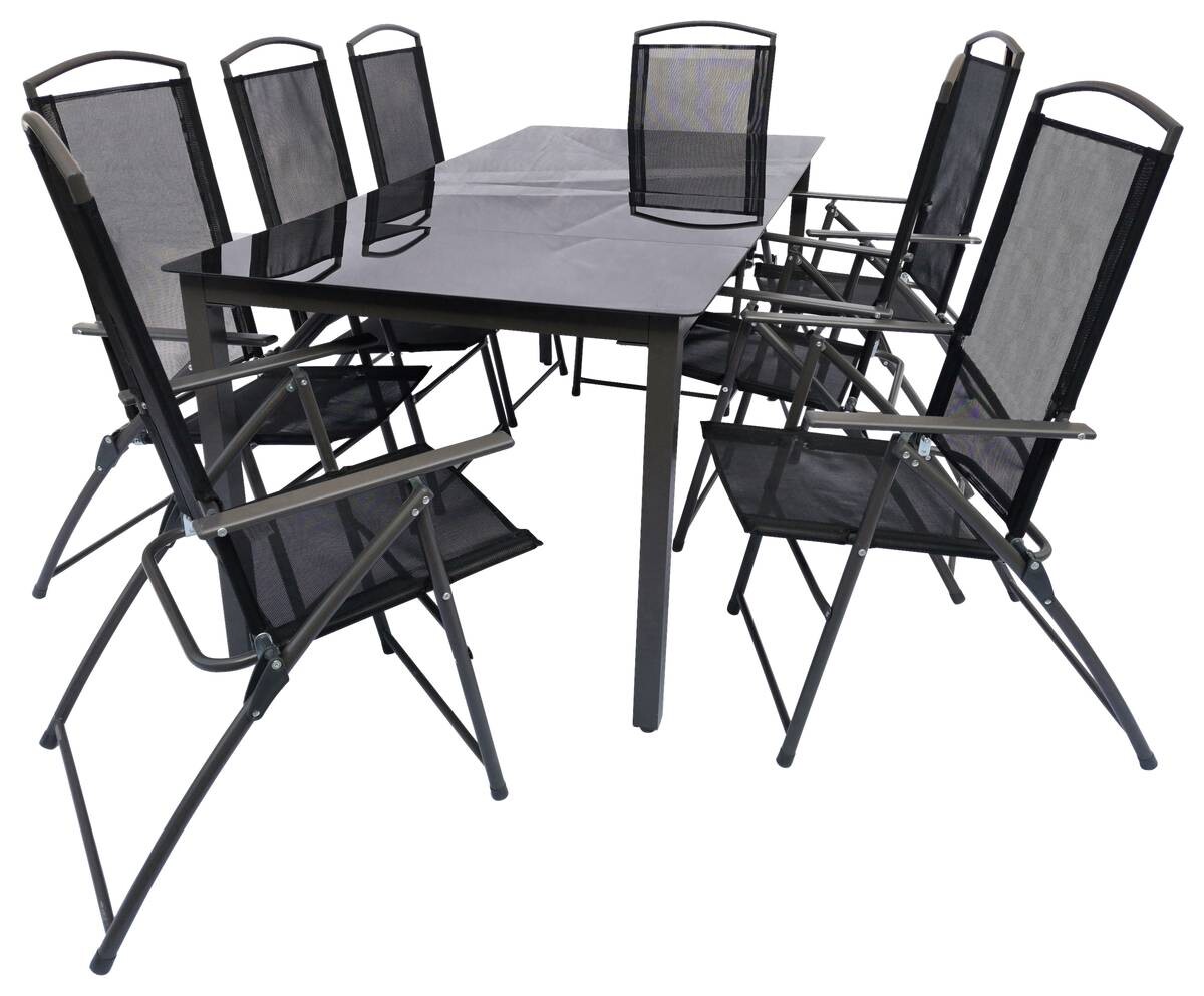 VCM Gartensitzgruppe anthrazit Metall B/H/L: ca. 190x76x80 cm