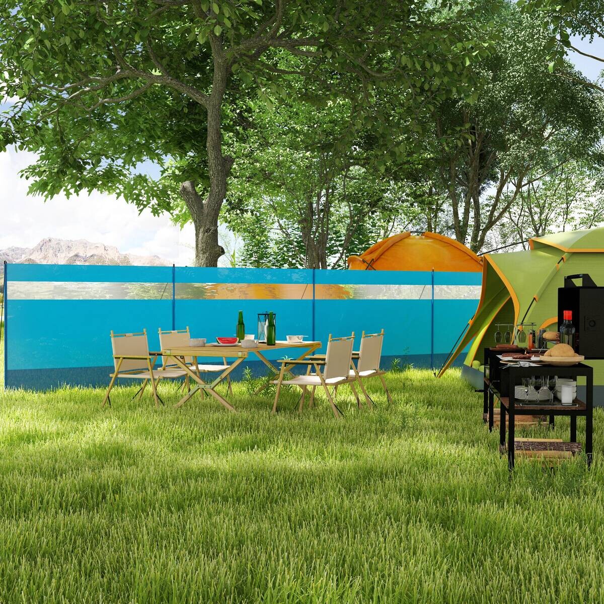 Outsunny Windschutz B/H/L: ca. 1x140x725 cm