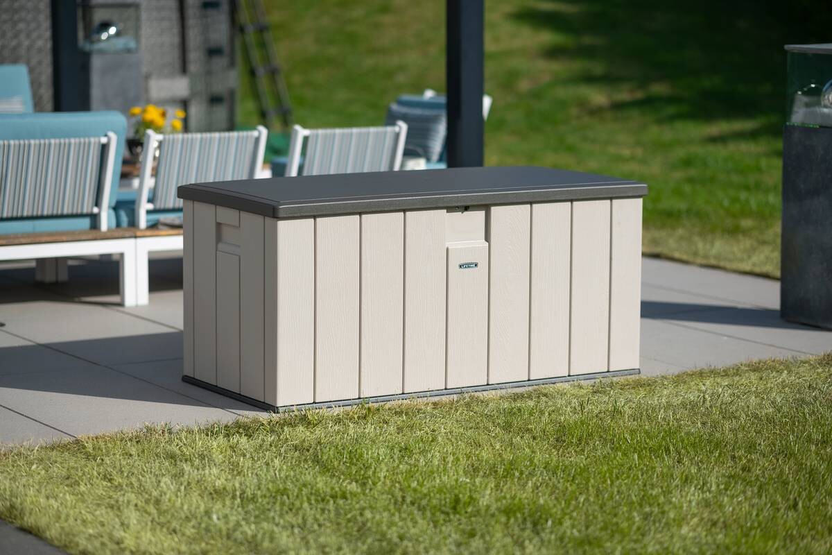 Lifetime Kissenbox 570l Lichtgrau Kunststoff B/H/L: ca. 151x70x72 cm